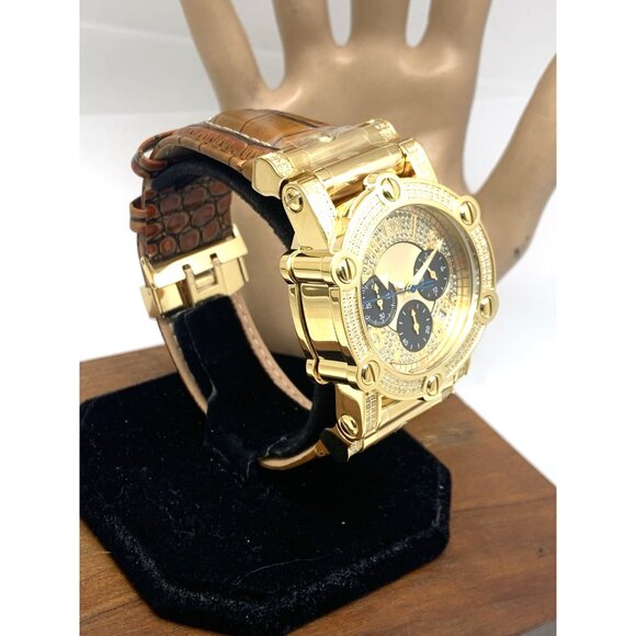 JBW Men's Watch JB6215-10C Phantom 10 YR Anniversary Diamond Quartz Gold Dial - Picture 15 of 15